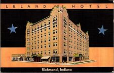 Linen Postcard Leland Hotel in Richmond, Indiana picture