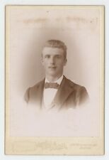 Antique Circa 1880s Cabinet Card Handsome Young Man Mustache Hardy Boston, MA picture