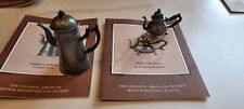 Franklin Mint Colonial Am Kitchen Dollhouse Pewter Miniatures teapot & coffeepot picture