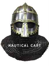 Medieval Steel Viking Vendel Helmet With Chainmail Knight Halloween Armor Helmet picture
