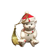 Lenox Very Merry Porcelain Ornament Santa Bear READ picture