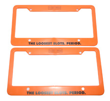 Vtg Casino Queen Car License Plate Frame Plastic Loosest Slot. Period. Set of 2 picture