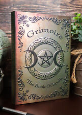 Grimoire Book Of Spells Triple Moon Pentagram Blank Page Hardcover Journal Book picture