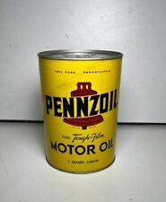 Full VINTAGE PENNZOIL U.S. QUART OIL CAN The Tough-Film MOTOR OIL picture