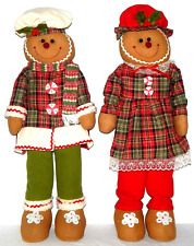 Pair Mr. & Mrs. Gingerbread Large Plush 29