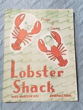 VINTAGE 1950's/1960's  PAPPY AND JIMMY LOBSTER SHACK  Restaurant Menu MEMPHIS TN picture