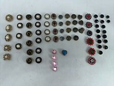 Huge Lot Vintage Button Covers Silver Tone Gold Tone Faceted Nice Variety Beaded picture