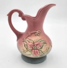 Vintage Hull Pottery Pitcher Majolica Glaze Wildflower Blue & Pink Ewer 5 1/2