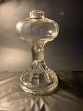 Antique Oil Lamp Base Clear Glass 8 Inches picture