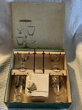 Vintage Libbey Every-Day Crystal Bar Set—22 Carat Gold picture