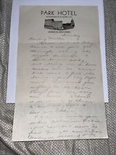 Antique Letter Home on Park Hotel Stationary Letterhead - Madison WI Wisconsin picture