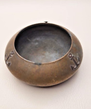 Vintage brass ashtray with anchors, early, mid 20th century patina picture