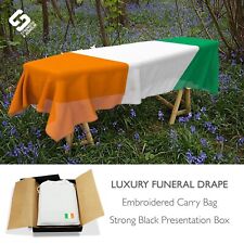 Ireland Irish Coffin Drape 8x5ft - Funeral Organic Cotton Bag & Luxury Box picture