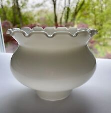 Vintage White Milk Glass Lamp Shade/Globe Ruffled Top  3” Fitter picture
