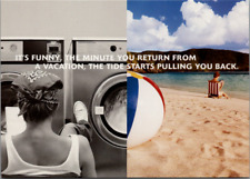 American Express Ad Postcard '02 Gold Delta Sky Miles Laundromat Converse Beach picture