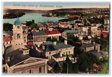 c1950's Birds Eye View Churches Buildings Lake Middletown Conn. CT Postcard picture