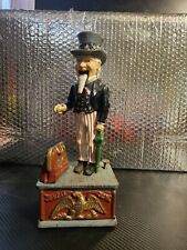 Vintage Uncle Sam Cast Iron Mechanical Coin Bank with the plug Rare  picture