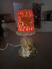 VTG 1950s Kitchie Mid Century Sea  Shell Lamp Light Pink Turquoise Color picture