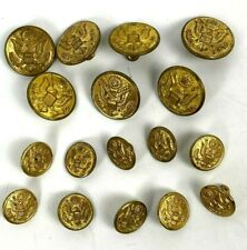 17 WW1 - WW2 US Military Coat Buttons Lot Most Scovill Mfg. Co. Waterbury CT VTG picture