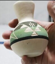 VTG Sioux South Dakota Swift Eagle Art Pottery Native American MINI Vase Signed picture
