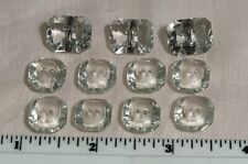 LOT OF 11 BRIGHT CLEAR GLASS BUTTONS picture