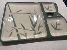 Vintage Winfield Ware Platter Plate Charcuterie Tray Hole bamboo China Rare picture
