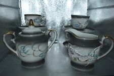 Vintage Moriage Dragonware Tea Set Creamer/Sugar Four Demitasse Cups and Saucers picture