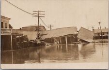 Vintage 1910s Real Photo RPPC Postcard FLOOD SCENE Disaster / Location Unknown picture