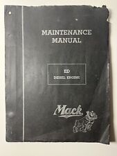 Vintage ED Mack Truck Diesel Engine Maintenance Manual picture