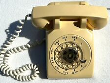 Vintage Beige Tan Rotary Dial ITT  Desk Phone Model 500 AT&T - TESTED picture