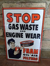 VINTAGE FRAM OIL-AIR-FUEL FILTERS PORCELAIN ADVERTISING SIGN 12