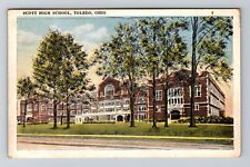 Toledo OH-Ohio, Scott High School, Street View, Vintage Postcard picture