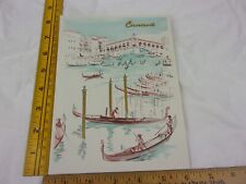 1961 RMS Ivernia Cunard Cruise Line menu 7/7/1961 ship Venice Grand Canal Italy picture