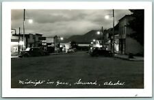 RPPC Street View Cars Shoe Midnight in June Seward Alaska AK 1940s Postcard F15 picture
