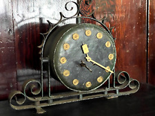 Antique 1920s/30's Art Deco Mantle/Metal Desk Clock with Key- Needs Service. picture