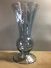 Vintage Crystal Vase Smoke ice blue Vase 10