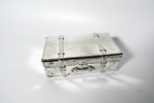 Godinger Silver Plated Suitcase Style Red Felt Lined Jewelry Box 1991 picture