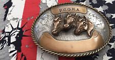 VTG Antique Rodeo Brand Sterling Silver PCQHA Quarter Horse Trophy Belt Buckle picture