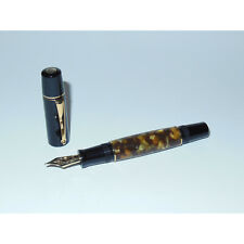 Used* Delta Parthenope Fountain Pen Tortoise Brown/Gold Trim 18K M Nib DO84006 picture