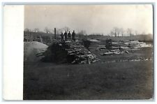 1911 Logging San Mill Edinburg Pennsylvania PA RPPC Photo Antique Postcard picture