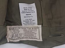 USGI WWII M1943 OD Field Jacket Hood Unissued Size Medium 38-42 picture