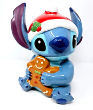 Disney Christmas Santa Stitch With Gingerbread Man Ceramic Cookie Jar New picture