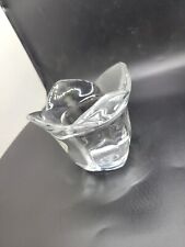Vintage Clear Tulip Shaped Candlestick Holder picture