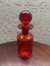Vintage Tangerine/red Amberina MCM Rainbow Glass Decanter With  Stopper picture