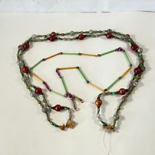 ANTIQUE GERMANY VINTAGE MULTICOLOR CHRISTMAS BALL GLASS GARLAND STRAND picture