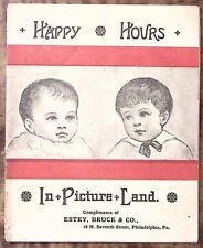 1880s HAPPY HOURS IN PICTURE LAND BABY'S ABC BOOK ESTEY ORGAN ADVERTISING Z5407 picture