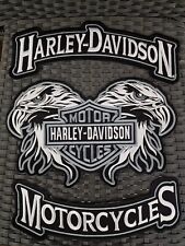 Harley Davidson Set of Three 3 Double Eagle Patch - Embroidered Motorcycle picture