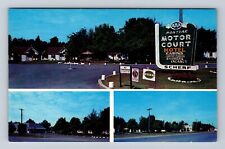 Mackinaw City MI-Michigan, Pontiac Motor Court, Advertising, Vintage Postcard picture