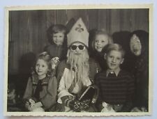 Vintage orginal photo Santa Claus with sunglasses and children picture