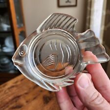 Vintage Glass Fish Ashtray Clear Trinket Beach Ocean Sea Life MCM Kitsch HTF picture